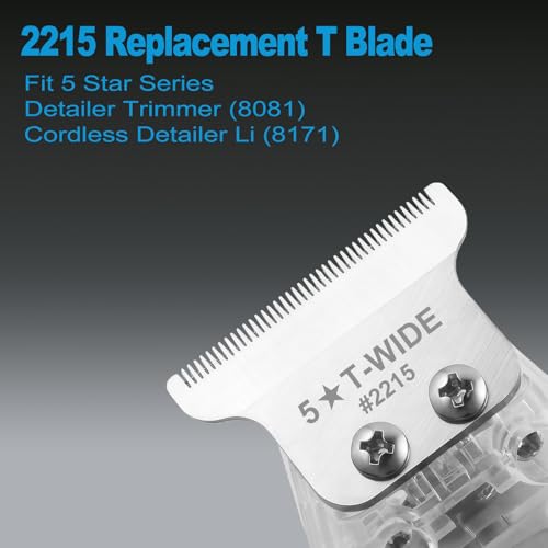2215 T Wide Adjustable Trimmer Blades for Wahl 5 Star Series Detailer (8081) & Cordless Detailer LI (8171), Model 2215