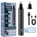 BUV Nose Hair Trimmer with LED Display- 2025 Professional Painless Ear Hair Trimmers for Men and Women, USB Rechargeable Nose Hair Trimmer Clipper ? 14,000 RPM IPX7 Waterproof Dual Edge Blades, Black