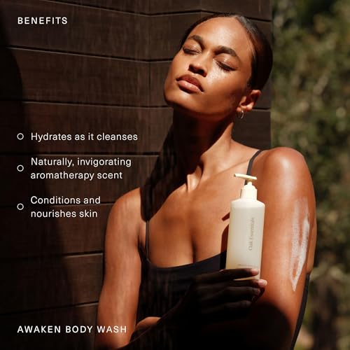 Oak Essentials Awaken Body Wash | Hydrating Shower Gel with Lavender Oil, Cedarwood Oil & Rice Bran Extract, 1.7 Fl Oz