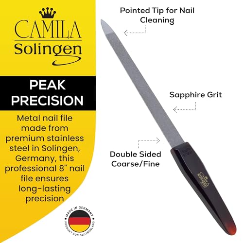 CS13 Large Heavy Duty Toe Nail Clipper for Thick Nails, Manicure and Pedicure & CS19 Large Professional Sapphire Metal Nail File for Fingernail and Toenail, Made in Solingen, Germany