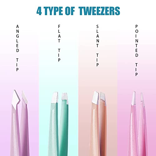 MAYKI Eyebrow Tweezers Set 6 PCS & Tweezers for Women 6PCS