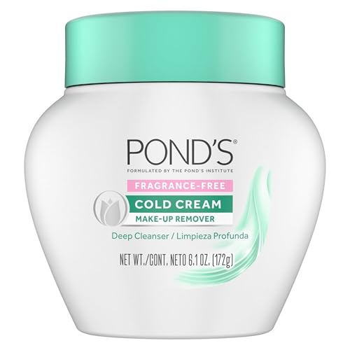 POND¡¯S Cold Cream Cleanser, Fragrance-Free ? Moisturizing Makeup Remover & Deep Cleansing Face Cream ? Facial Cleanser for Soft, Radiant Skin ? Dermatologist Tested, Non-Comedogenic, 6.1 oz