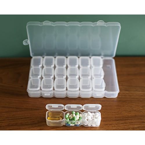 LeanTravel Hanging Toiletry Bag for Travel w/ 5 Pockets & 7 Day Plastic Pill Case Organizer