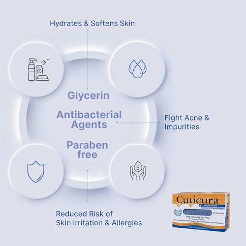 Cuticura Official Deep Cleansing Face and Body Soap - 5.25 oz (Pack of 3)