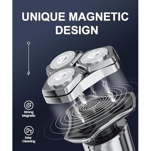 Electric Razor for Men£¬10,000RPM High-Speed Motor, IPX8 Waterproof, USB Fast Charging, Quick Charge & Travel Lock,Upgrade Icy Gray