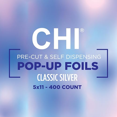 CHI Pop-Up Foils, Ready to Use Pre-Cut & Self-Dispensing Hair Foils, Ultimate Solution for Seamless Foil Application, 400 Sheets, Classic Silver