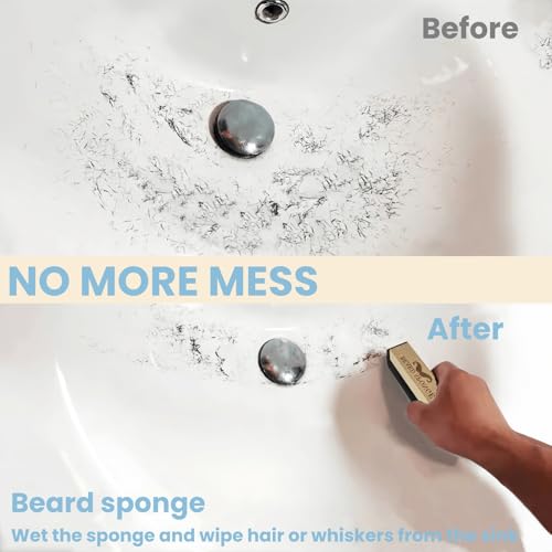 Beard Sponge for Sink ? Fast & Easy Beard Hair Catcher & Cleaner | Reusable Beard Scrubber for Trimmings | Compact Grooming Tool for Men¡¯s Shaving ? No More Messy Counters & Sinks