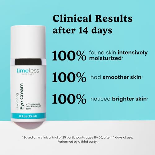 Timeless Skin Care Hydrating Eye Cream - Skin Care Cream for Eyes with Hyaluronic Acid - Hydrating Beauty Product for Personal Care - 0.5 oz (Pack of 1)