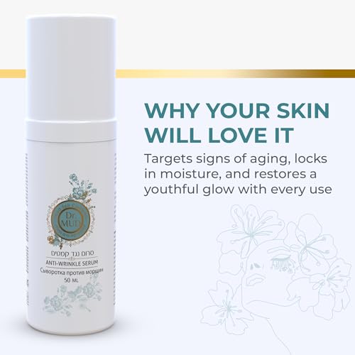 Dr Mud Anti aging Brightening Serum for Wrinkles, Dark Spots, Eye Area & Fine Lines - with Dead Sea Minerals, Hyaluronic Acid, Aloe Vera, Vitamin E & Vitamin A, Caster, Jojoba & Sesame Oil - 50 ml