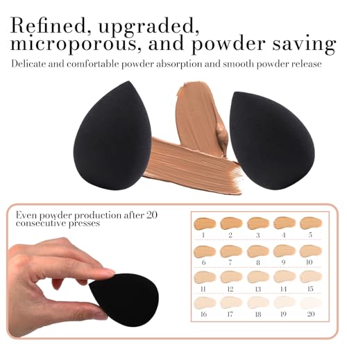 7Pcs Soft Makeup Sponges Set, Latex Free Blender Beauty Sponge for All Skin Types, Professional Application of Liquid, Cream and Powder Makeup, Dry & Wet Use Blender sponge, Black