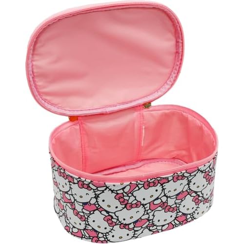 Fast Forward Hello Kitty Sanrio Cosmetics Vanity Pouch Bag Make Up Tote Authentic Metal Charm