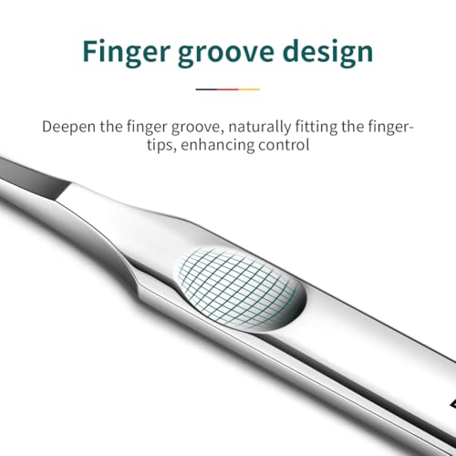 DEOU Professional Stainless Steel Cuticle Pusher with Thick Handle - V - shaped Blade for Precise Dead Skin Removal