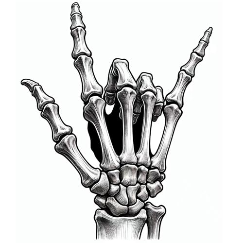 Tattoo design 6 Sheets Temporary Tattoos Hand Skeleton Tattoo Ghost hand Fake tattoos Neck Arm Chest