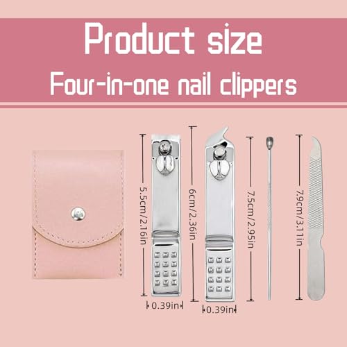 20-Piece Complete Nail Care Kit, Professional Manicure Set with Stainless Steel Tools for Home Use, Travel & Gifts | Portable Nail Clipper Kit in Pink Case (Pink)