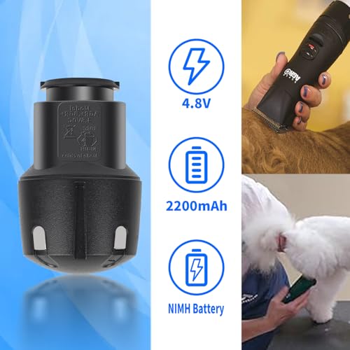 CBQ BGR Replacement Battery for Andis PowerGroom AGR+, BGR+, AGR, BGR, AGRC, AGRV, BGRC, BGRV, Super AGR Plus Cordless Pet Clippers Long-Lasting (NiMH, 2200mAh)