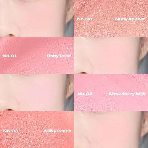 Balmy Cream Cheek | Lightweight Cloud-Touch Cheek Color | Buildable, Long-Wear Cream Blush with a Soft Matte Finish for Natural & Bold Looks | 2.5 g (No.0 Nudy Apricot)
