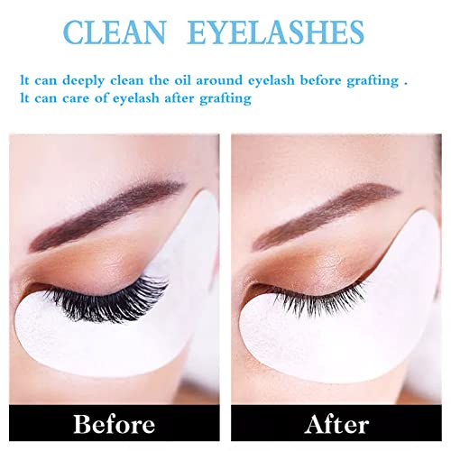 Lash Shampoo for Lash Extensions, Lash Fan with 50ml Eyelash Foam Cleanser and 50 Pcs Eyelash Brush and Rinse Bottle Oil Free/Sulfate Free Eyelash Wash Remover For Eyelash Extension Wash, Black