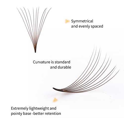 Colored Lash Extensions 10D 1000pcs Premade Fans Eyelash Extensions Brown Lash Fans Volume Mix (7D-16mm)