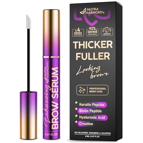 Eyebrow Growth Serum ? Peptide Brow Serum for Fuller, Thicker Looking Brows ? Biotin & Hyaluronic Acid Conditioning Formula for Sparse, Thin & Patchy Brows, Lightweight Advanced Brow Care, 0.27 fl oz