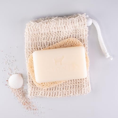 Dionis Goat Milk Sea Treasures Bar Soap, Saver Pad & Exfoliating Scrubber 3-Piece Travel Set