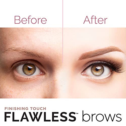 Finishing Touch Flawless Brows Eyebrow Hair Remover Electric Razor for Women with LED Light for Instant and Painless Hair Removal (White)