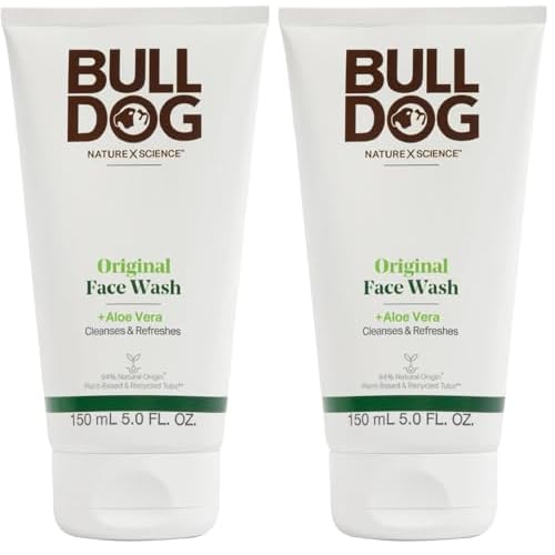 BULLDOG Mens Skincare and Grooming,Original Face Wash,5 Fluid Ounce,(Pack of 2)