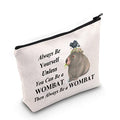 LEVLO Funnny Wombat cosmetic Make Up Bag Gift For Wombat Lover Always Be Yourself Unless You Can Be a Wombat Make Up Zipper Pouch Bag (Be a Wombat)