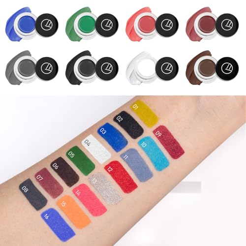 Eyeliner Gel Set,Long Lasting Waterproof With 5.51 IN Long Eyeliner Brush,High-Intensity Pigments Smudge-Proof Eye Liner Makeup Creamy Gel 5G-Black