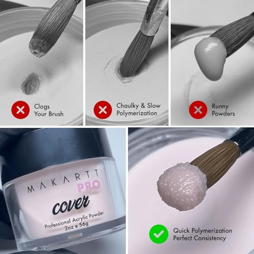 MakarttPro Acrylic Powder - 112g/4oz Nail Cover for Extension, Perfect for Professional Private Nail Technicians (Rose Petal)