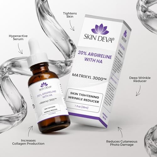 SKIN DEVA 20% Argireline Serum with Matrixyl 3000 Pure Hyaluronic Acid Serum For Face Deep Wrinkle Reducer Anti Aging Tones Skin and Stimulates Collagen Peptides Serum For Face