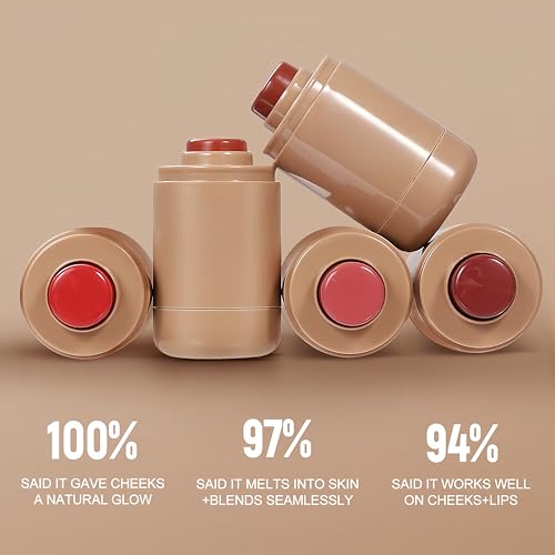 MAEPEOR Matte Blush Stick Creamy Natural Looking Finish Face Blush Long-Lasting Lightweight Buildable Blushes Stick for Cheeks (Color H04)