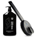 Black Wolf Vibrating Face & Sonic Body Scrubber & Charcoal Powder Body Wash for Men Bundle