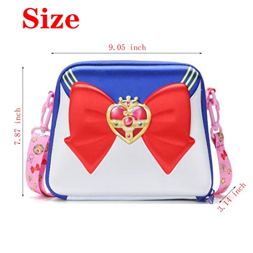 Cute Anime Cosplay Big Bow Top-Handle Purse Travel Shoulder Crossbody Bag for Women Girls