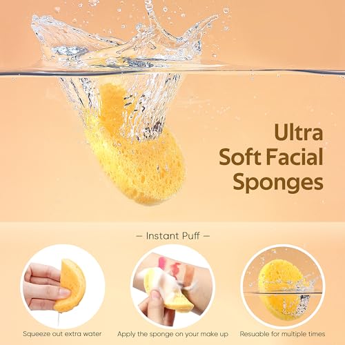 GAINWELL 200PCS Compressed Facial Sponges, Cleansing, for Personal Spa Esthetician Use