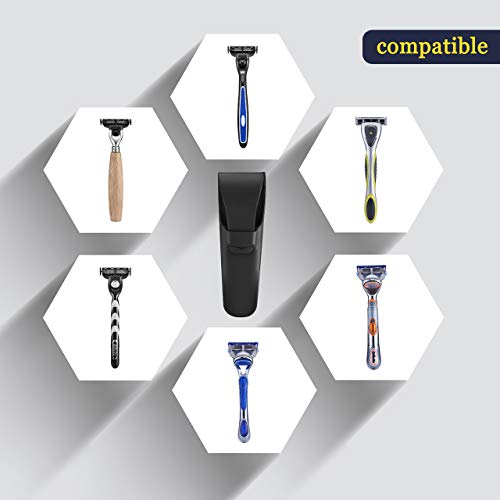 2 Pack Razor Case for Travel Silicone Safety Waterproof for Gillette Parker Merkur Soft Shaver Case Carrying Cover Bag