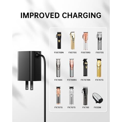 WUKUR 4.5V Charger Compatible with BaByliss PRO FX870, FX788, FX787, FXSSM, FX820, FX726, FX825 LoPROFX Trimmer Clipper Charger Cord