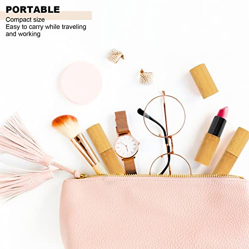 12Pcs Bamboo Empty Lipstick Tubes, Refillable 5.5g DIY Lip Balm Tube Containers with Rotable Plastic Inner, Cosmetic Lipstick Lip Gloss Case Holder For Women Girls Makeup (Black)