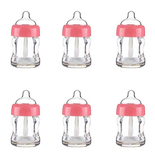 6 Pieces Empty Lip Gloss Tubes Reusable Lip Gloss Containers Milk Bottle Shaped Lips Gloss Tube 7 ml Empty Refillable Lips Gloss Bottles DIY Cosmetics Lipstick Containers, Pink