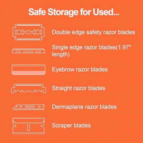 Razor Blade Disposal Container, Matte Black, Large Capacity, Holds Over 500 Blades, Safe & Recyclable