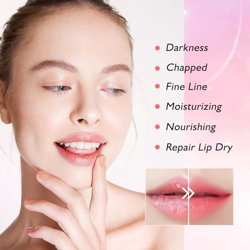 Adofect 30 Pieces Peach Moisturizing Collagen Lip Masks Crystal Lip Care Gel Pads Patches, Mouth & Lips Age Defying Masques - Great for Anti-Chapped, Anti-Wrinkle, Plump Your Lips, Rose Red