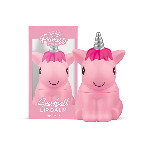 RENEE Princess Snowball Lip Balm, Pink, 0.10 oz, Shea Butter and Vitamin E Enriched