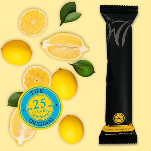 White Towel Services 10" x 10" in Moist Cotton Towel Individually Wrapped - Lemon Scent (Case of 50)