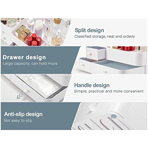 Makeup Organizer Tween Girls Gifts,Large Capacity Bathroom Organizer and Storage with Drawers Trendy Stuff ,Vanity,Bathroom Countertop,Bedroom Storage for Skincare,Cosmetics,Perfume,Brushes,Eyeshadow