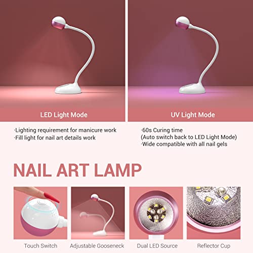 MelodySusie X3 Nail Tools Kit, Professional LED UV Nail Lamp with Nail Drill for Gel Nails, Flash Cure Gel Nail Lamp for Acrylic Nail Extension, Rechargeable Cordless Nail Art Lamp with UV LED 2 Modes