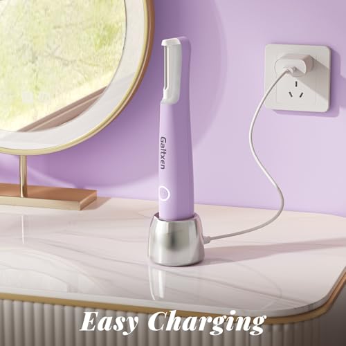 Sonic Dermaplaning Tool for Women, Rechargeable Face Dermaplane Razor Sonic Edge Technology for Facial Hair, Exfoliating and Peach Fuzz, 10 Refill Blades Purple