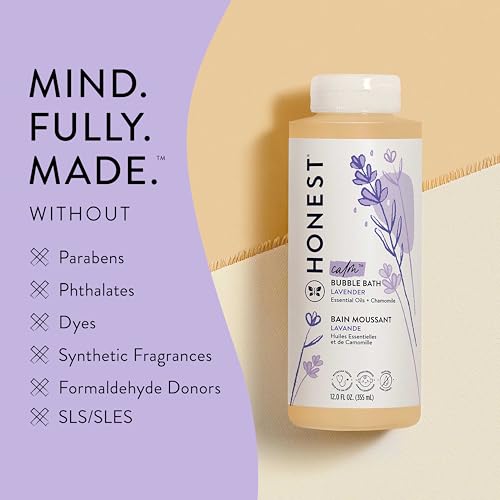 Honest Beauty Extreme Length Volumizing Clean Mascara + Honest Lavender Foaming Bubble Bath Bundle | Naturally Derived + Cruelty Free | 0.27 fl oz, 12 fl oz
