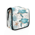 Hanging Toiletry Bag for Women Retro Sea Turtle Makeup Bag Travel Essentials Toiletries Organizer Bag Nautical Theme Map Cosmetic Bag Foldable