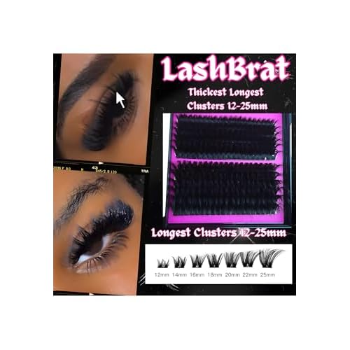 DIY Volume Lash Clusters + Bottom Lashes 12-25mm Longest Thickest Eyelash Clusters 150D D curl Indivual Lashes Cluster Kit Wispy Cluster Spikes