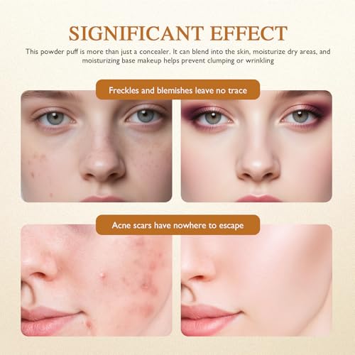 Hush Glow Foundation, Foundation for Older Women, Mushroom Head Air Cushion CC Cream BB Foundation, BB Cream Foundation Makeup Moisturizing Concealer Long-Lasting Full Coverage
