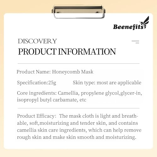 10 Packs Golden Honeycomb Moisturizing Facial Mask, Deep Hyrating Spa Masks with Honeycomb Design for All Skin Types, Gift for Wife' Birthady Party, Girl's Night, Enjoy Skincare Life